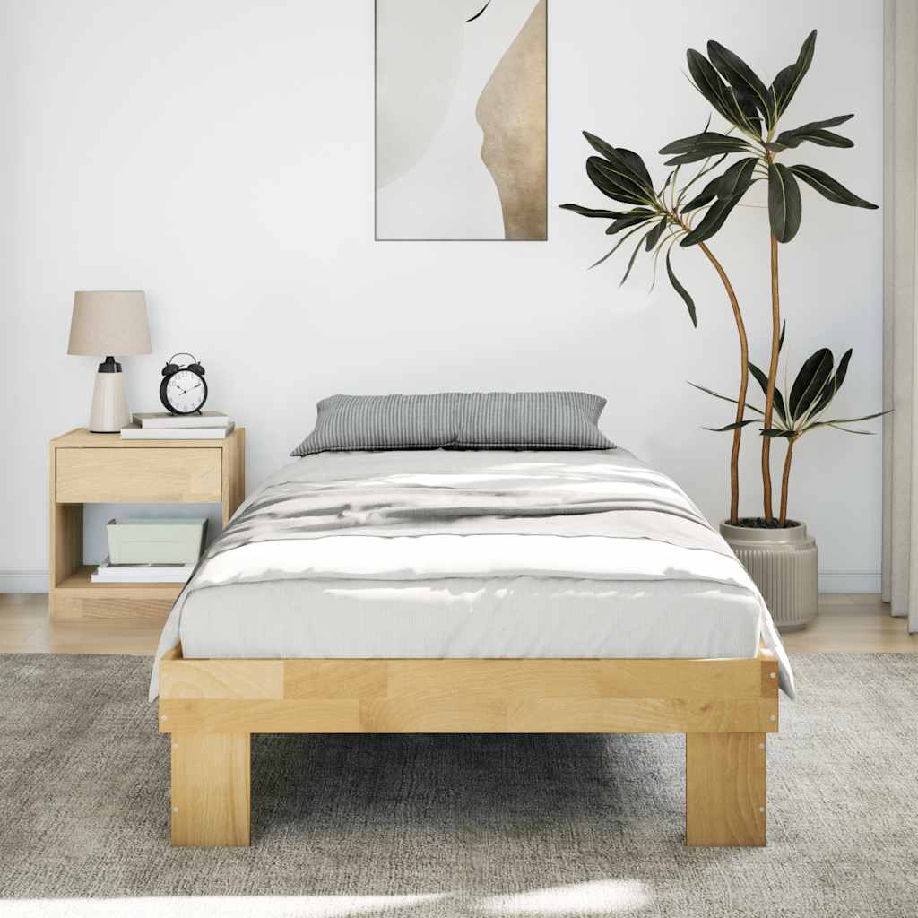 Bed Frame Without Mattress 80X200 Cm Solid Wood Oak