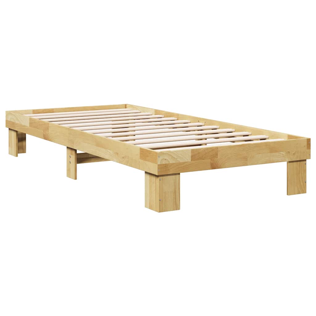Bed Frame Without Mattress 80X200 Cm Solid Wood Oak