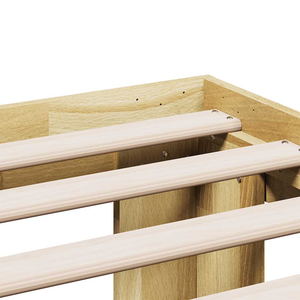 Bed Frame Without Mattress 80X200 Cm Solid Wood Oak