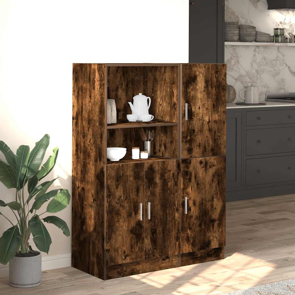 2 Piece Kitchen Cabinet Set Engineered Wood