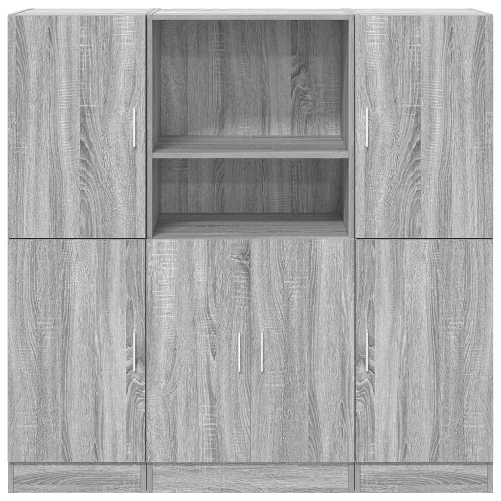 3 Piece Kitchen Cabinet Set Engineered Wood