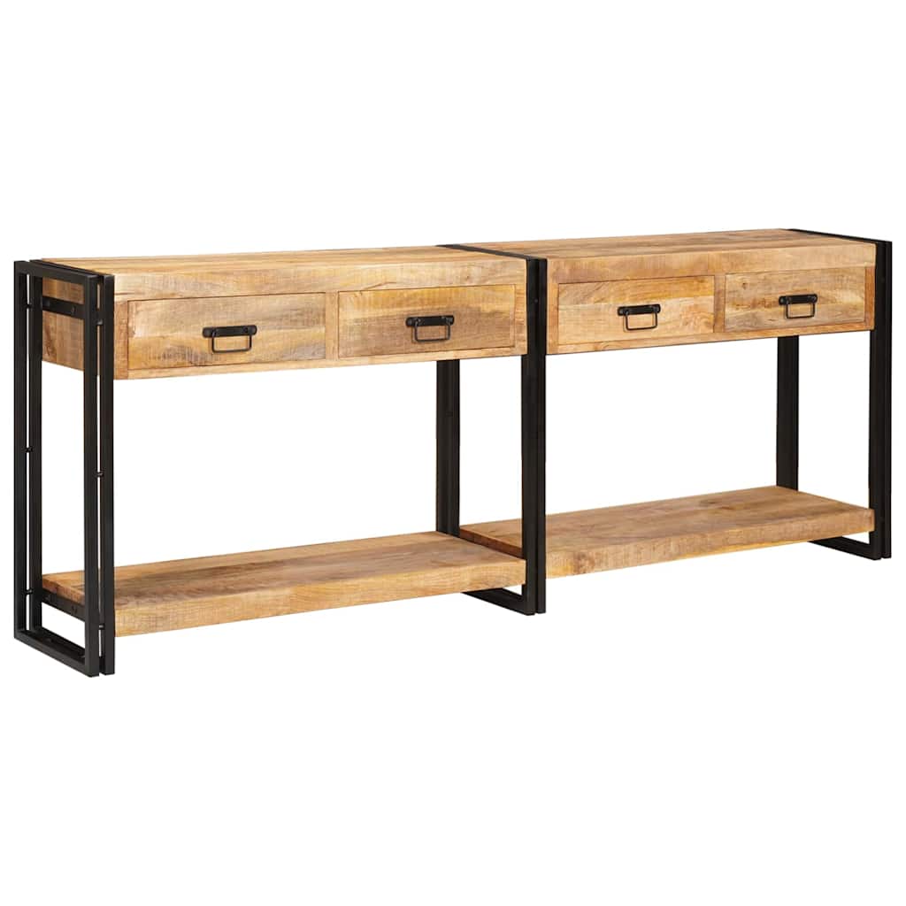 Console Tables 2 Pcs Brown 200 X 33 X 75 Cm Solid Mango Wood