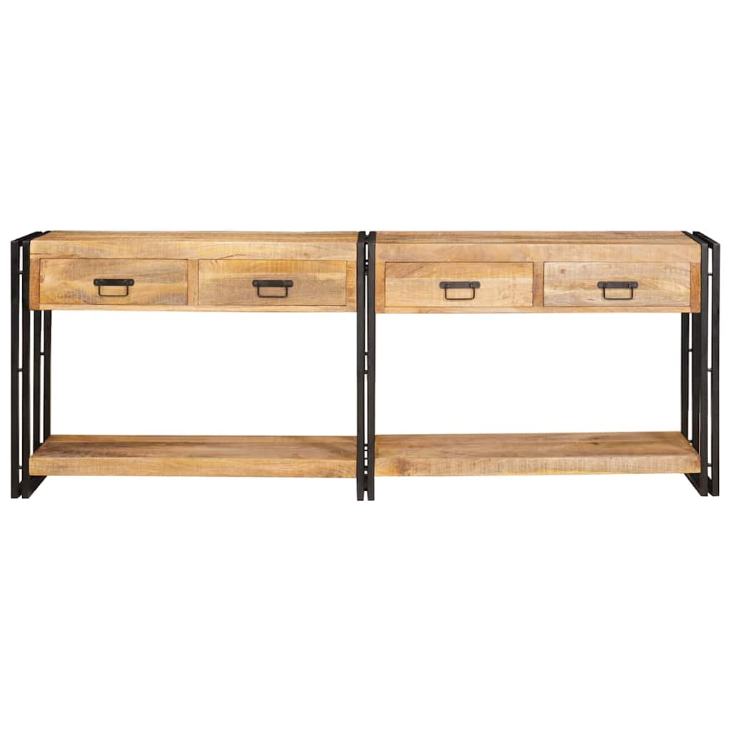 Console Tables 2 Pcs Brown 200 X 33 X 75 Cm Solid Mango Wood