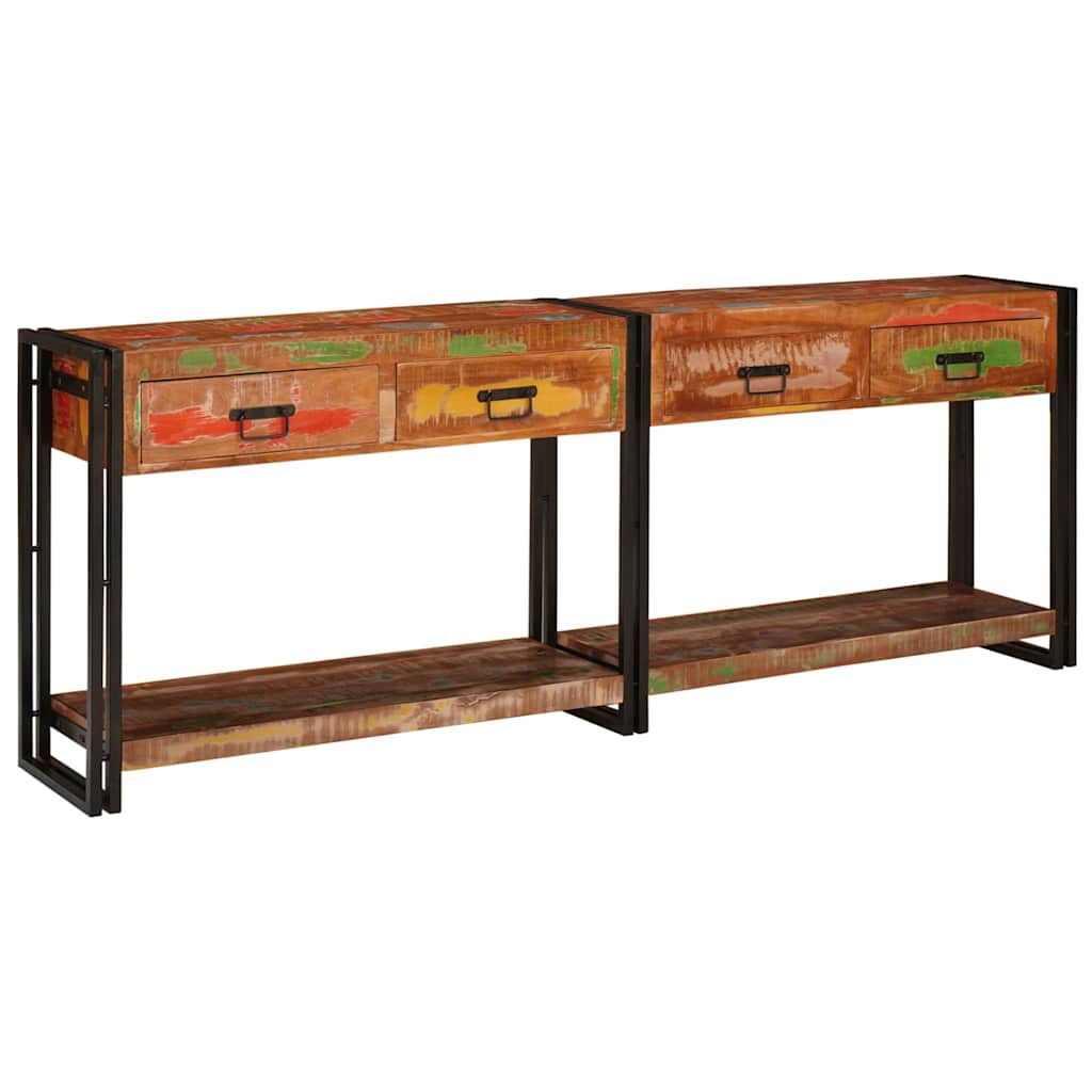 Console Tables 2 Pcs Brown 200 X 33 X 75 Cm Solid Mango Wood