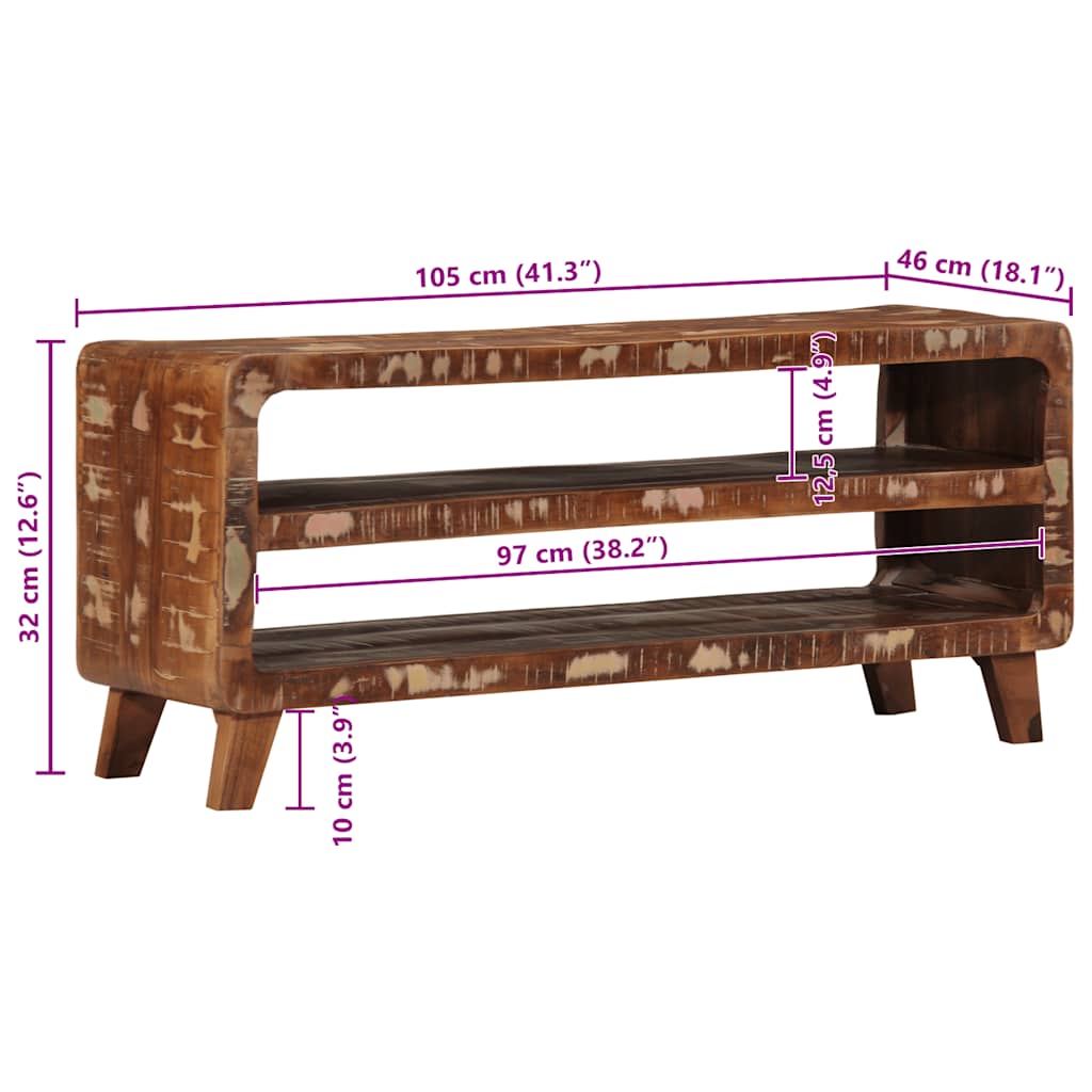 Tv Cabinet 105X46X32 Cm Solid Wood Reclaimed