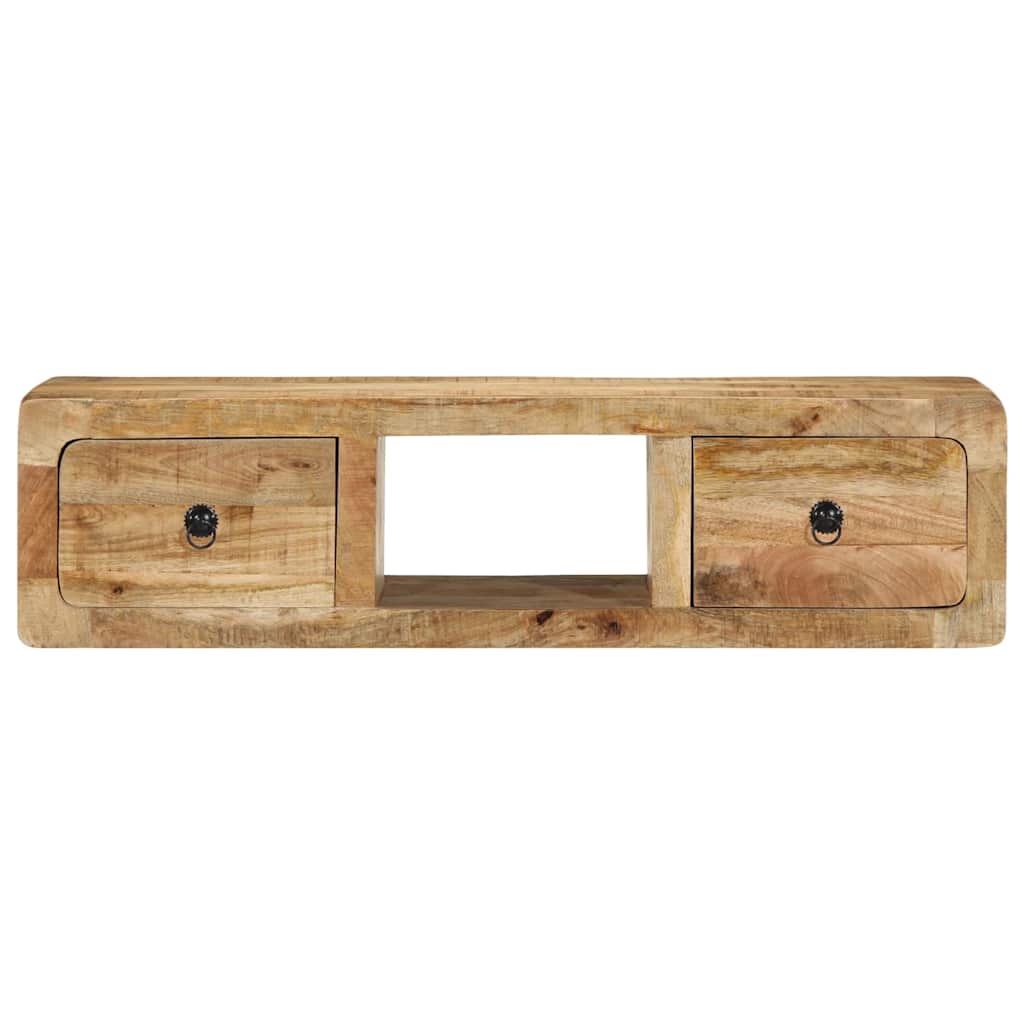 Wall-Mounted Tv Cabinet 100X32X25 Cm Solid Wood Rough Mango