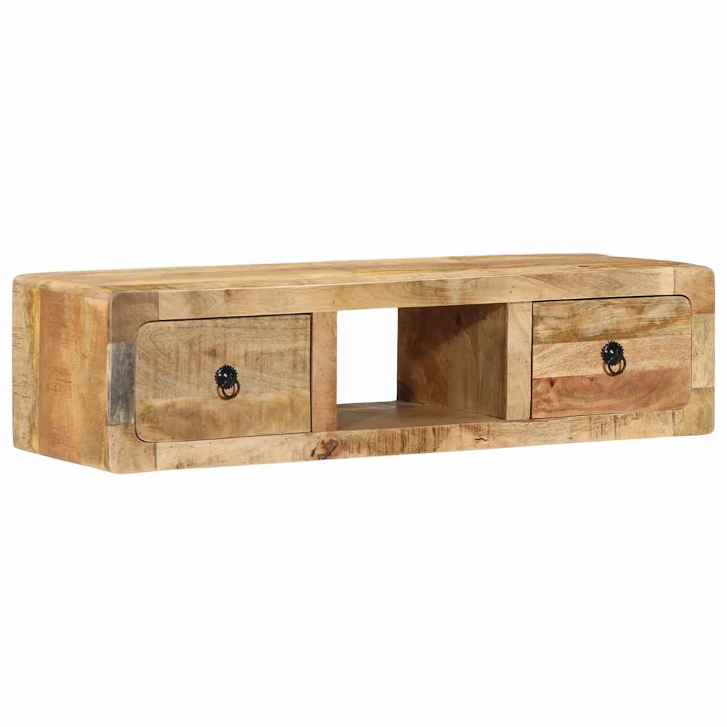 Wall-Mounted Tv Cabinet 100X32X25 Cm Solid Wood Rough Mango