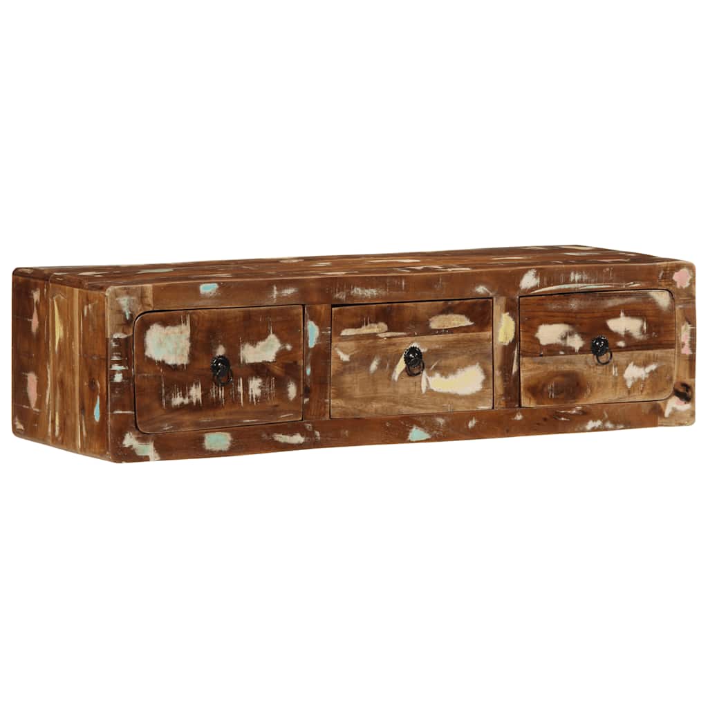 Wall-Mounted Tv Cabinet 100X32X25 Cm Solid Wood Rough Mango