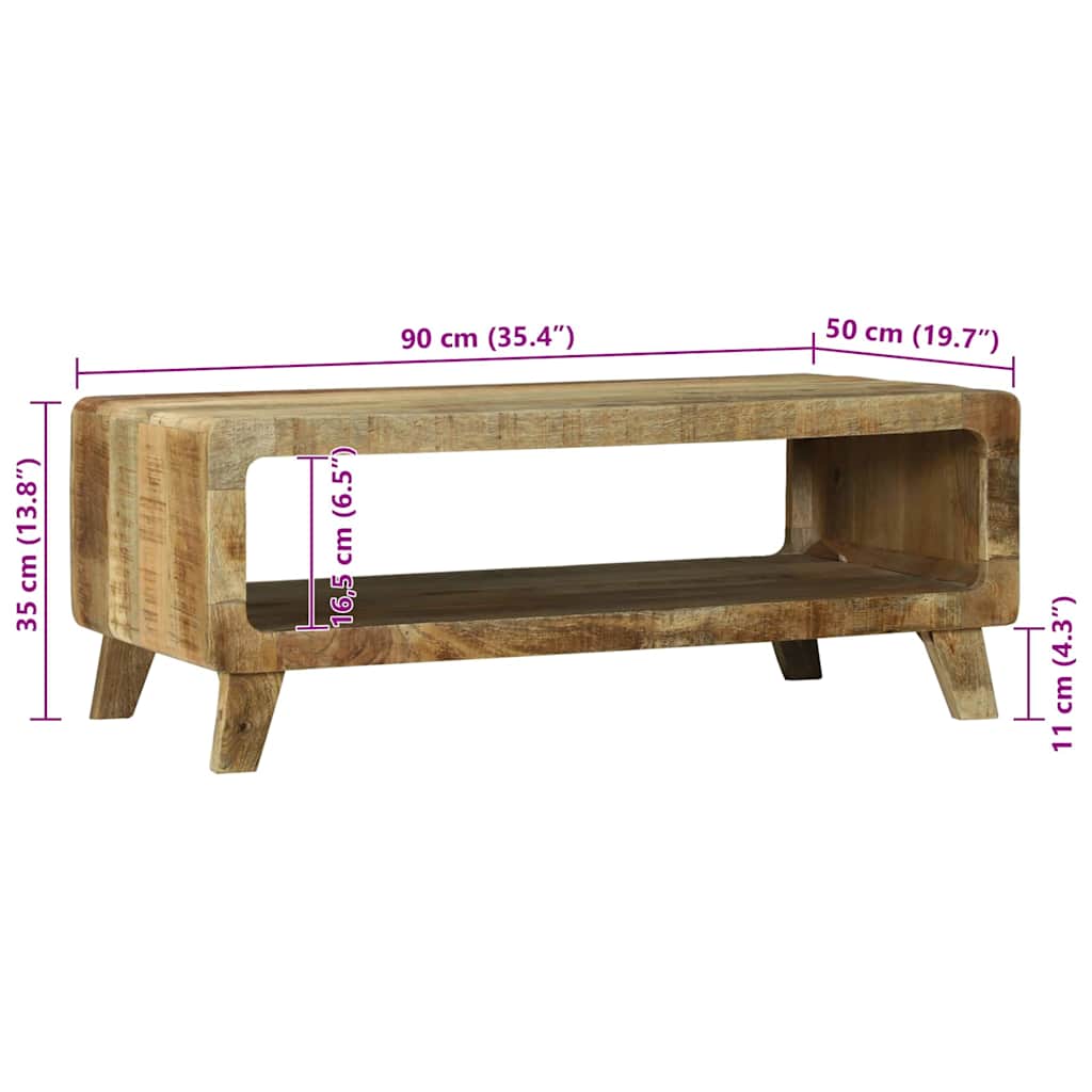Coffee Table Brown Solid Mango Wood
