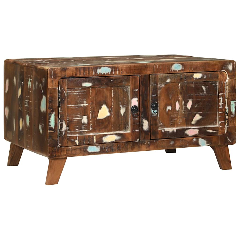Coffee Table Multicolour 80 X 54 X 45 Cm Solid Reclaim Wood