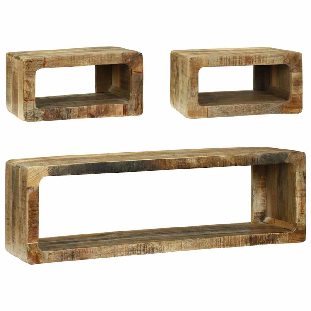 Media Storage Cabinet Tv Set Shelf 3 Pcs Multicolour Solid Reclaim Wood Solid re