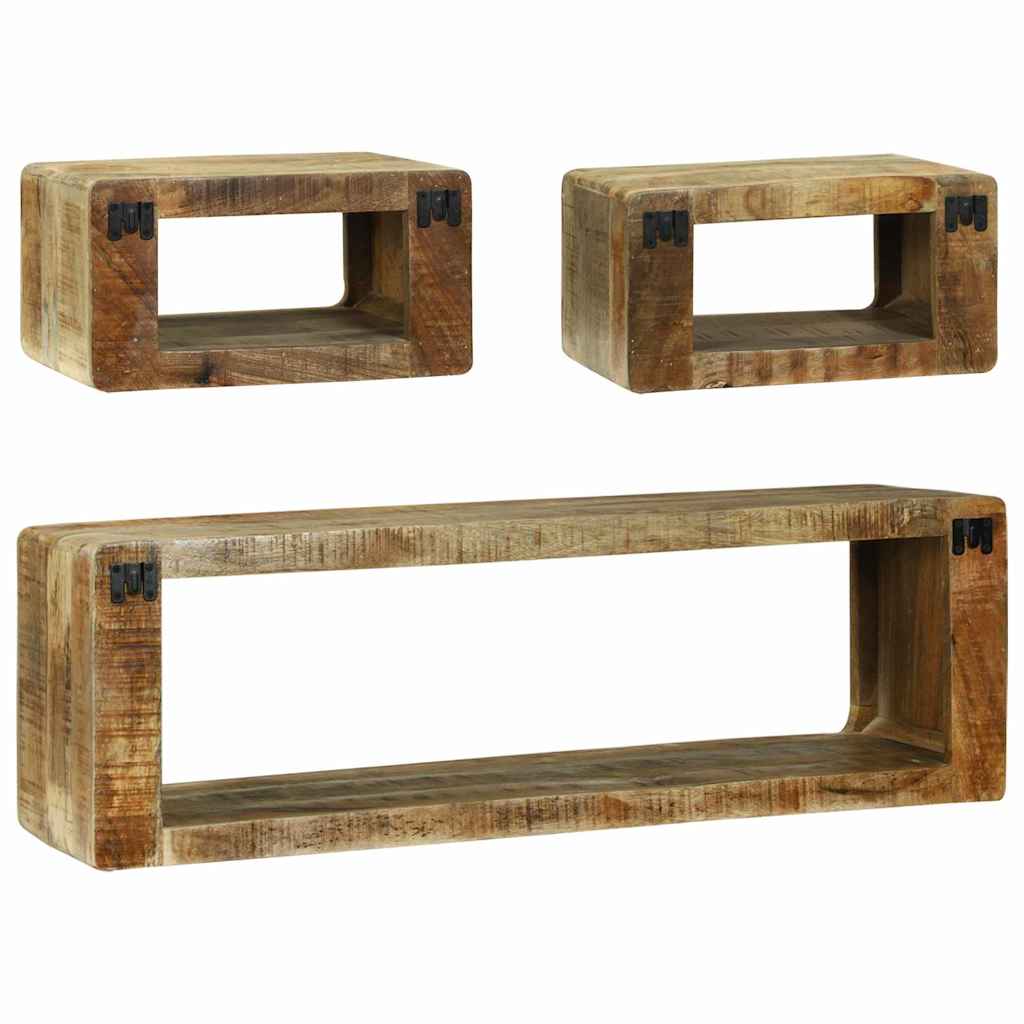 Media Storage Cabinet Tv Set Shelf 3 Pcs Multicolour Solid Reclaim Wood Solid re