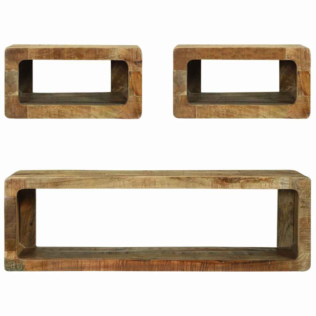 Media Storage Cabinet Tv Set Shelf 3 Pcs Multicolour Solid Reclaim Wood Solid re