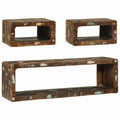 Tv Cabinet Set With Shelf 3 Pcs Multicolour Solid Reclaim Wood