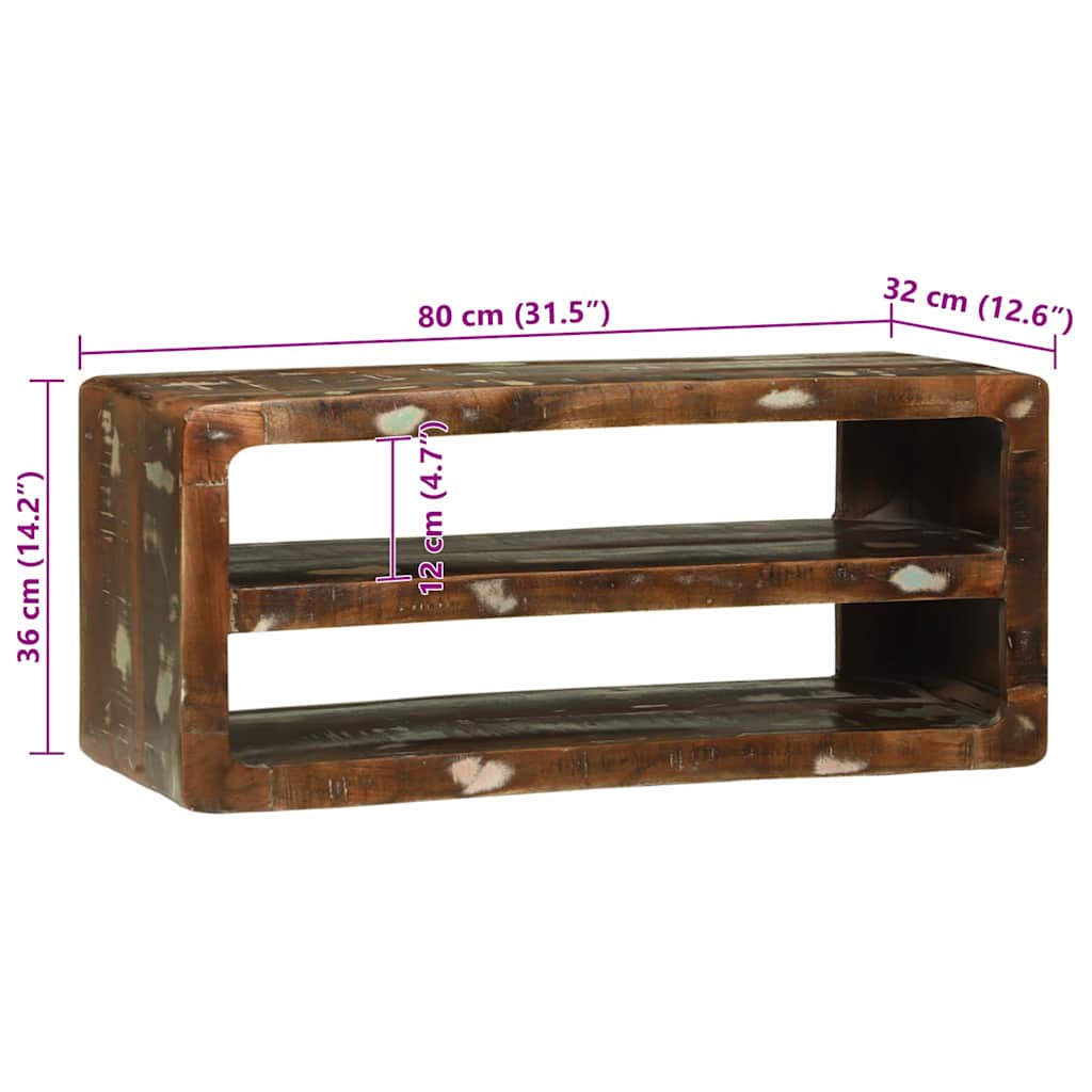 Tv Cabinet Multicolour Solid Reclaim Wood