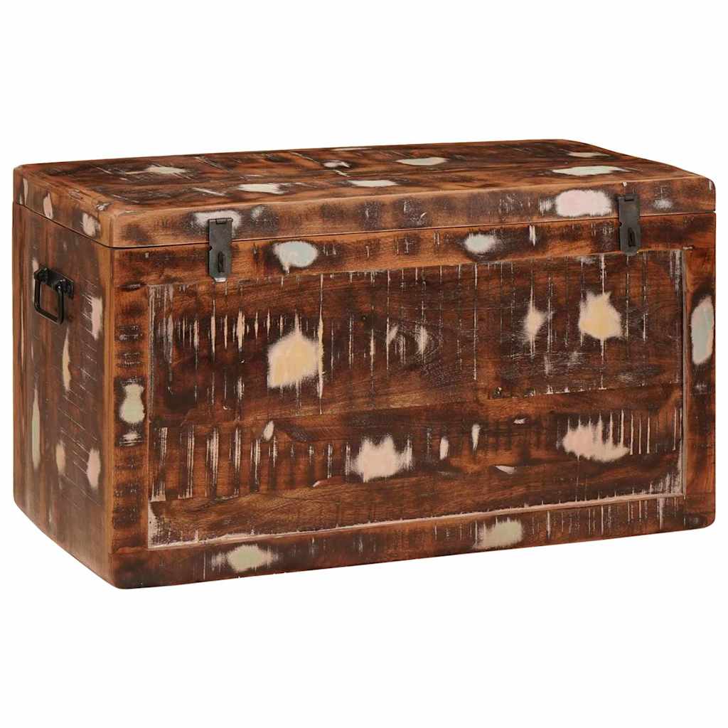 Storage Box With Storage With Door Brown Solid Mango Wood