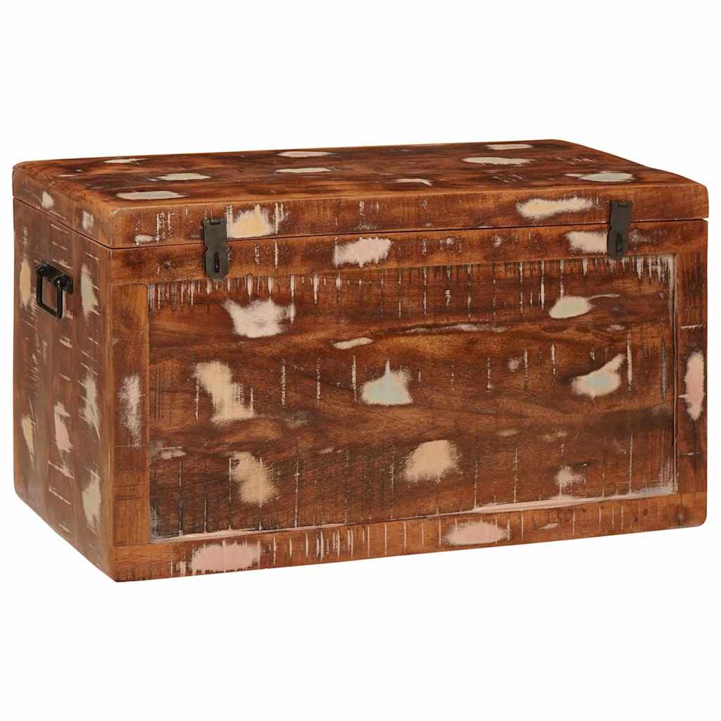 Storage Box With Storage With Door Brown Solid Mango Wood