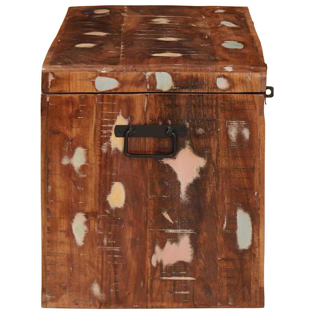 Storage Box With Storage With Door Brown Solid Mango Wood