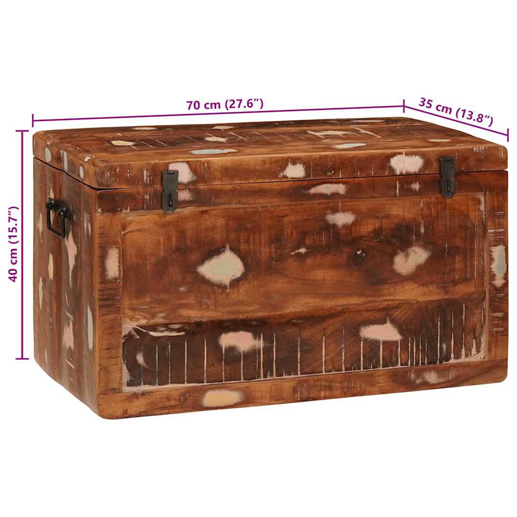 Storage Box With Storage With Door Brown Solid Mango Wood