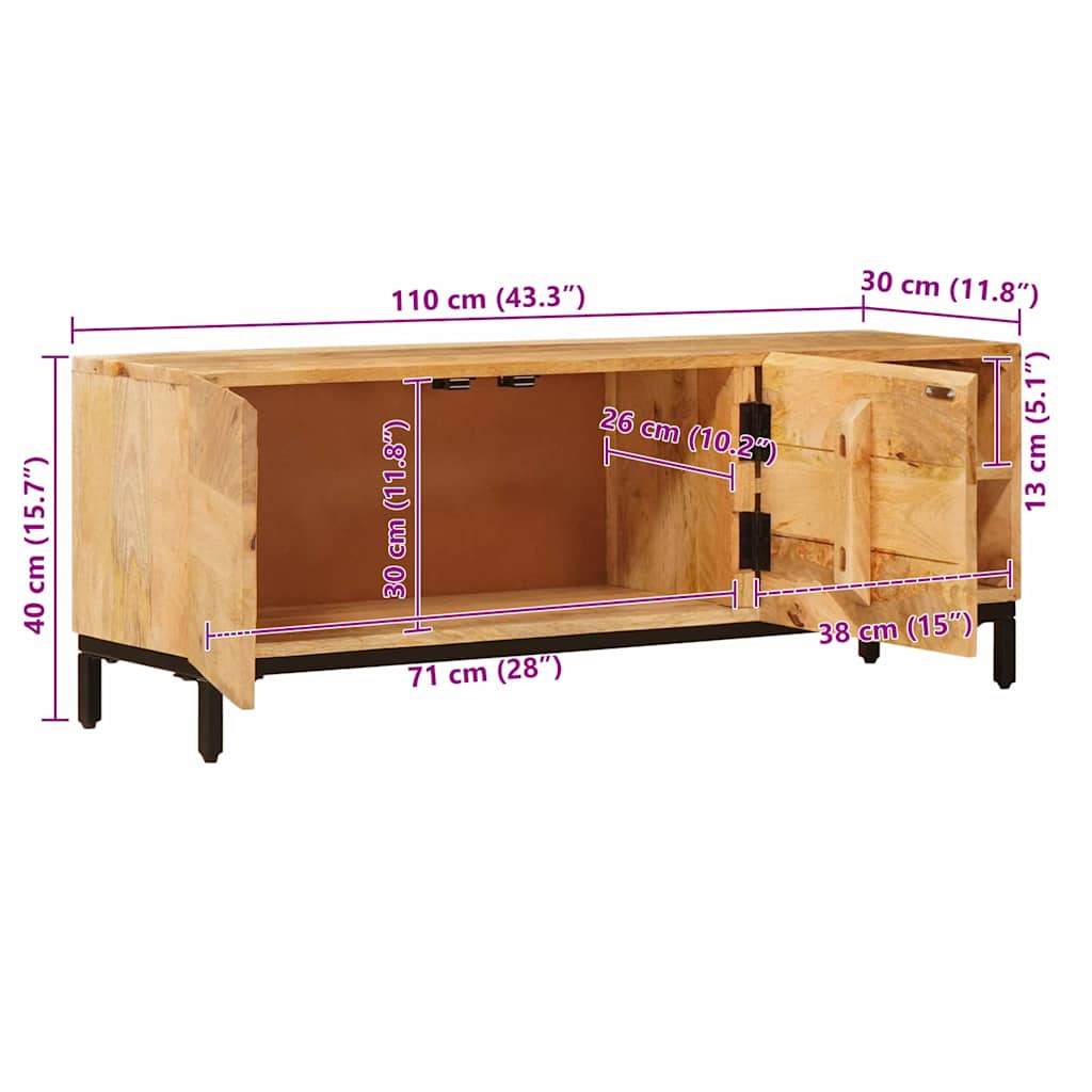 Storage Cabinets Brown Solid Mango Wood