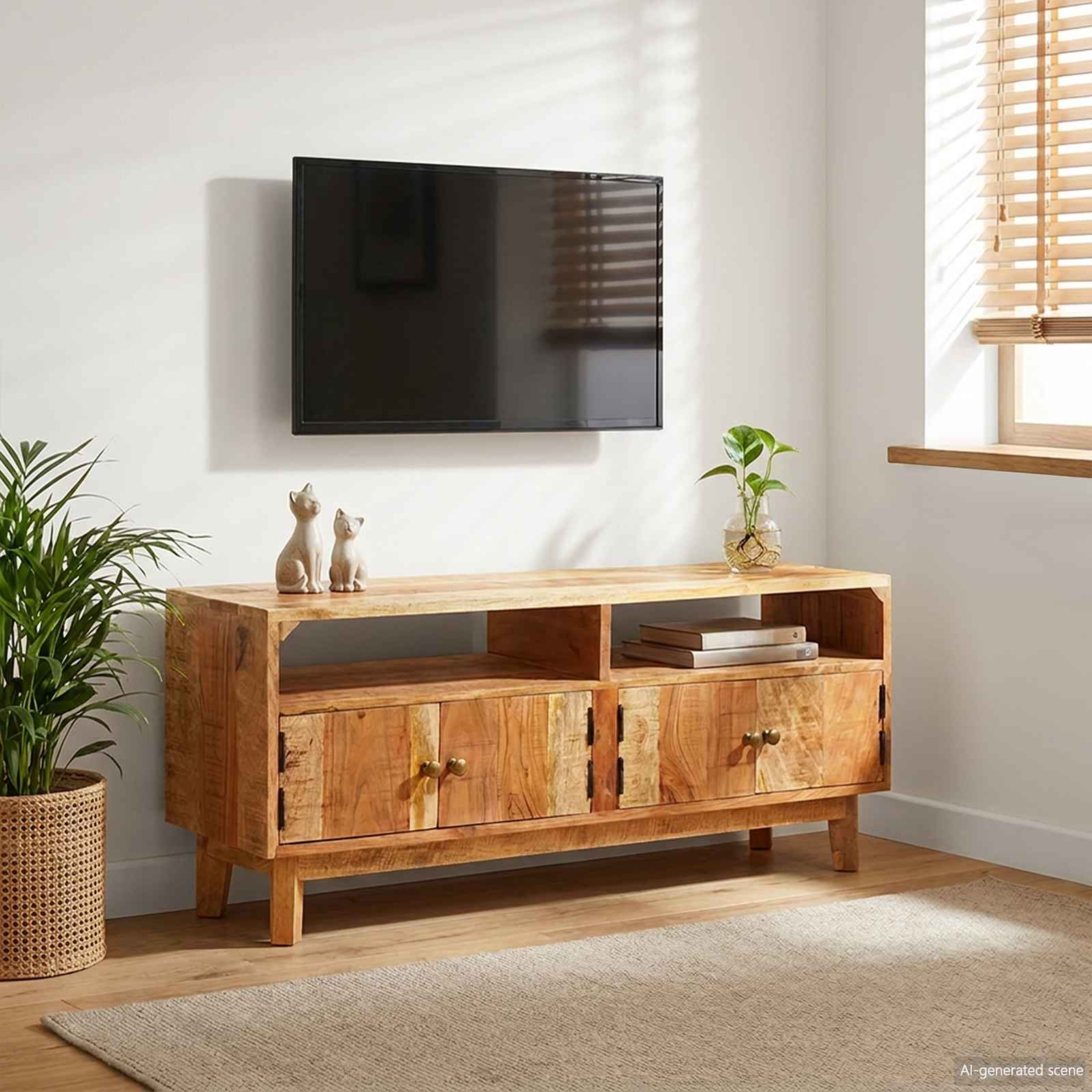 Bedside Table Rough Mango Wood