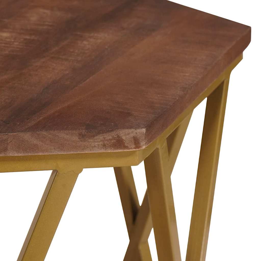Coffee Table Tables Brown 55 X 50 Cm Solid Mango Wood 55 X 55 X 50 Cm Stackable