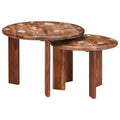 Nesting Coffee Tables 3 Pcs Honey Brown Solid Mango Wood