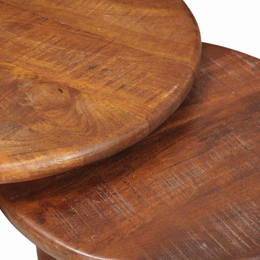 Nesting Coffee Tables 3 Pcs Honey Brown Solid Mango Wood