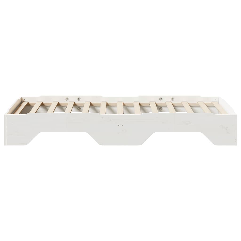 Bed Frame | | Solid Pine Wood, Plywood Slats | Single | Stackable
