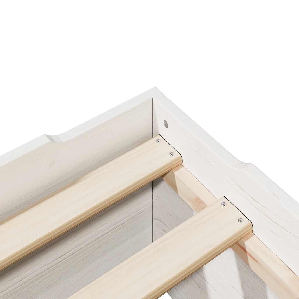 Bed Frame | | Solid Pine Wood, Plywood Slats | Single | Stackable