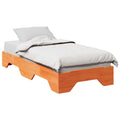 Bed Frame | | Solid Pine Wood, Plywood Slats | Single | Stackable