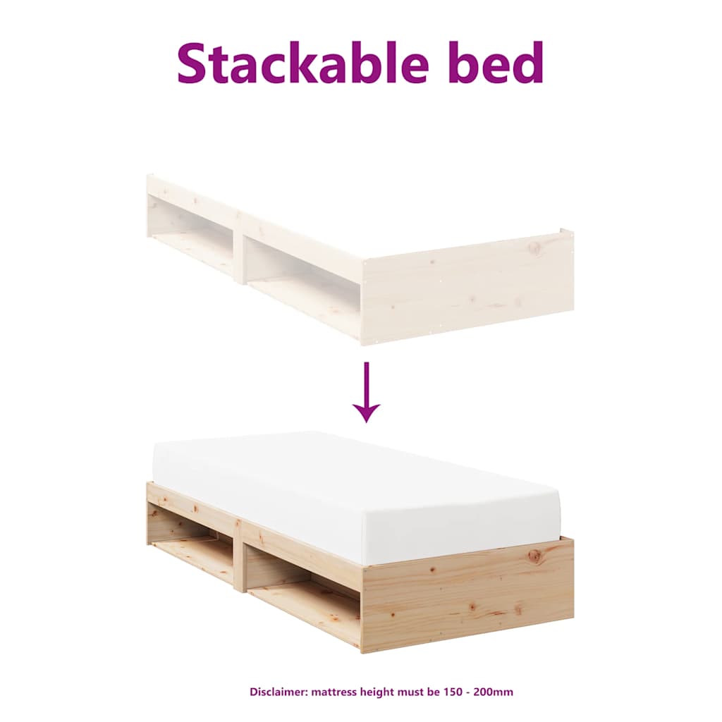 Day Bed Without Mattress Solid Wood Pine