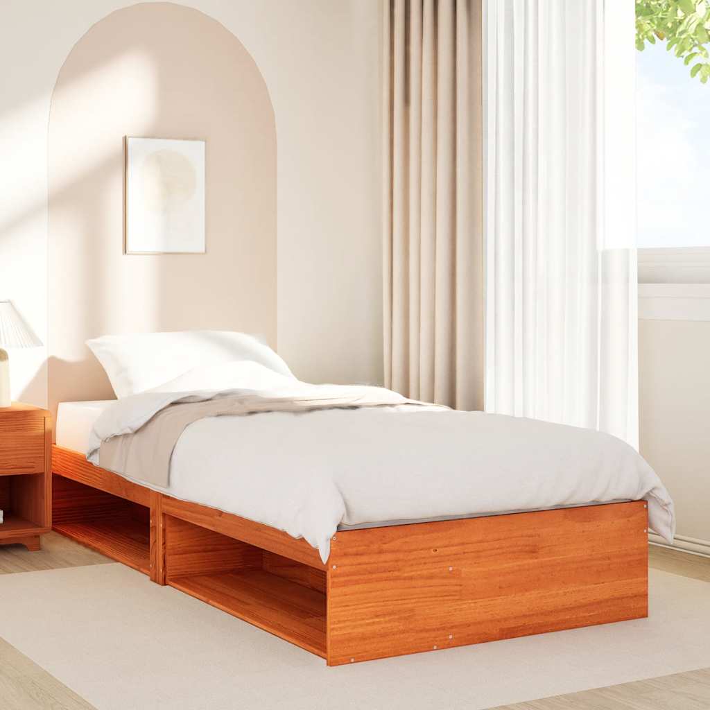 Bed Frame Day Without Mattress Solid Wood Pine Single Wooden Guest No