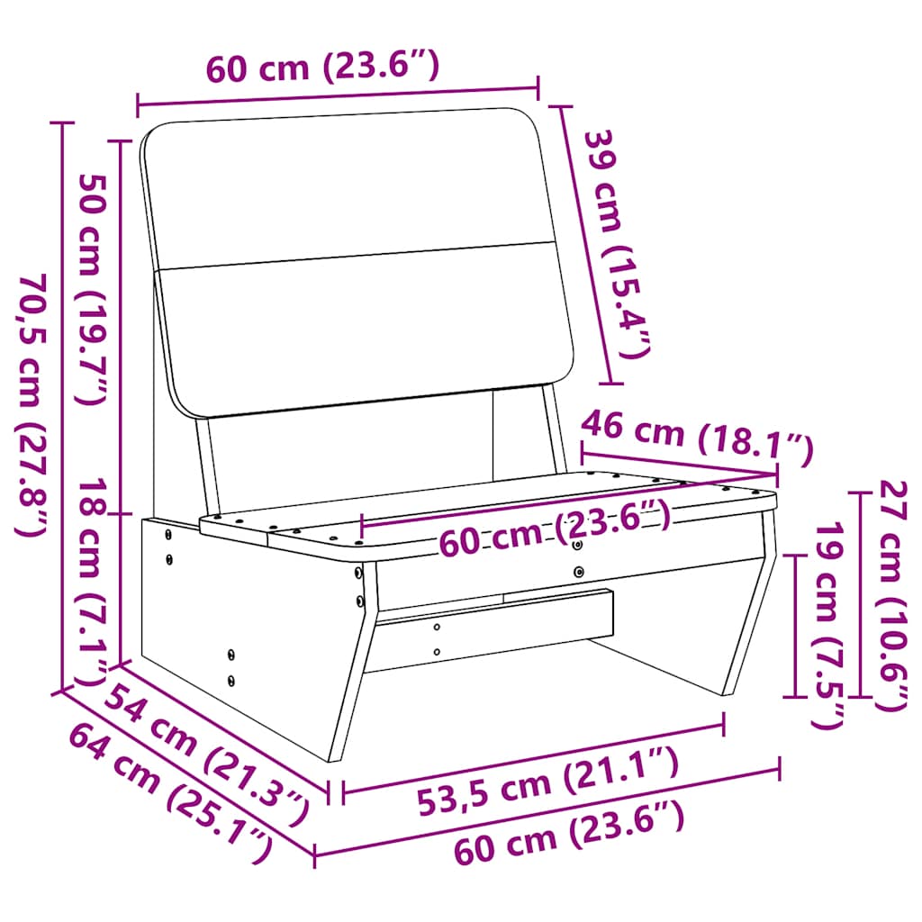 Garden Chairs 2 Pcs 60X64X70.5 Cm Impregnated Wood Pine