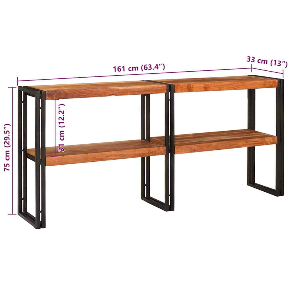 Console Table Brown 160 X 33 X 75 Cm