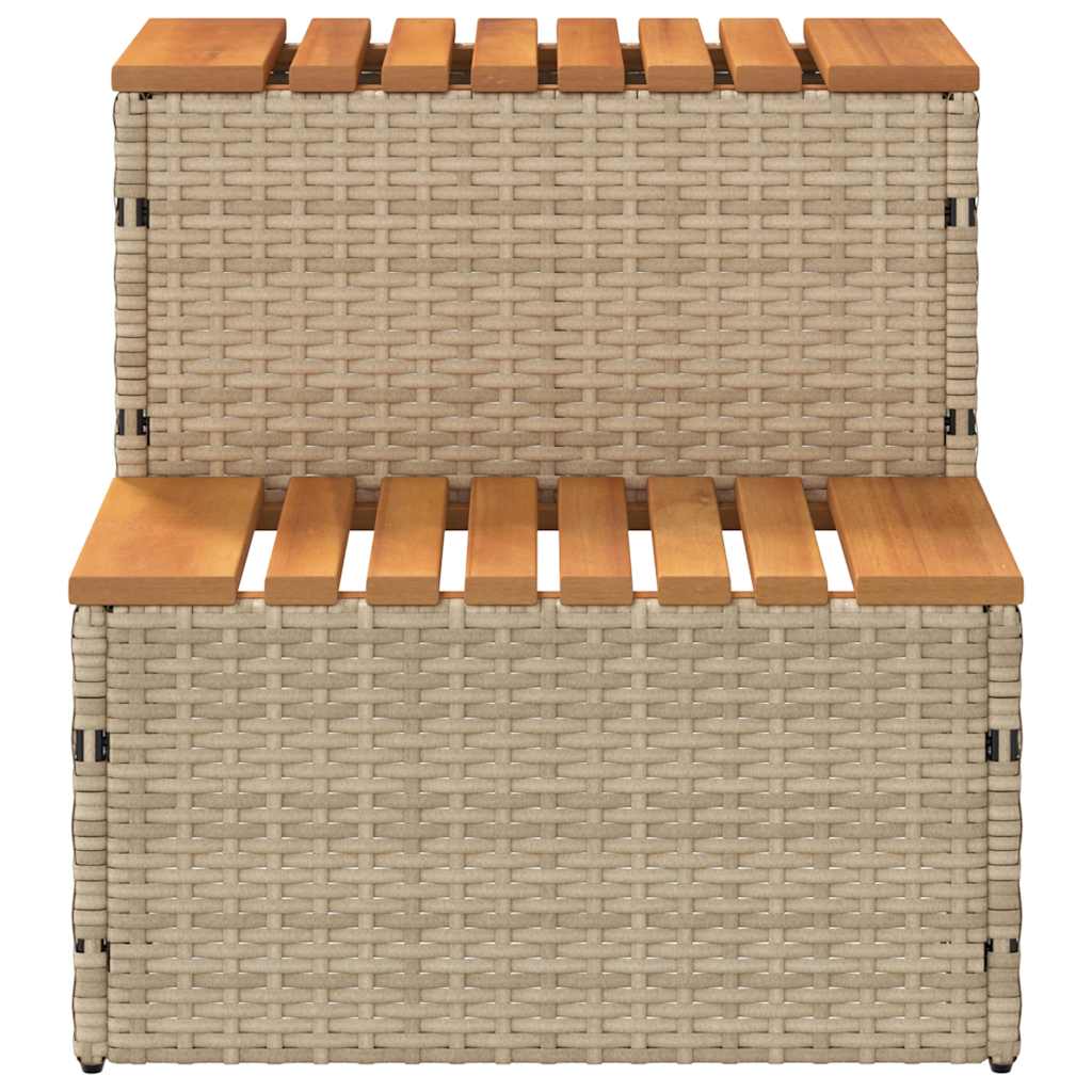 Hot Tub Step Poly Rattan And Solid Acacia