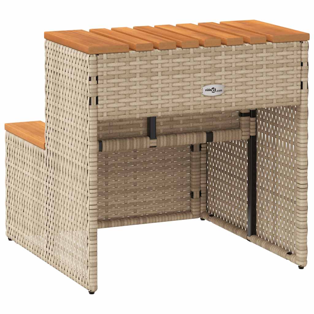 Hot Tub Step Poly Rattan And Solid Acacia