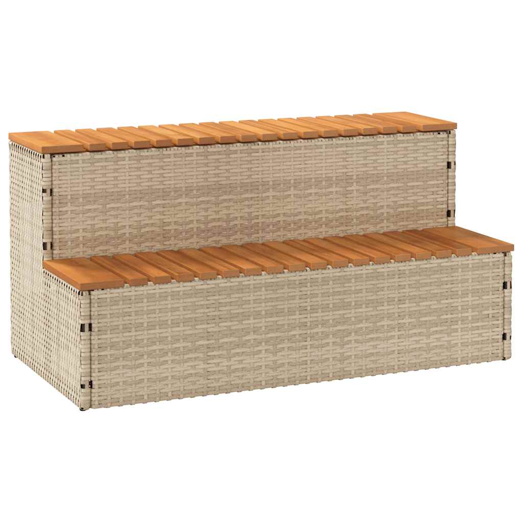 Hot Tub Step Poly Rattan And Solid Acacia