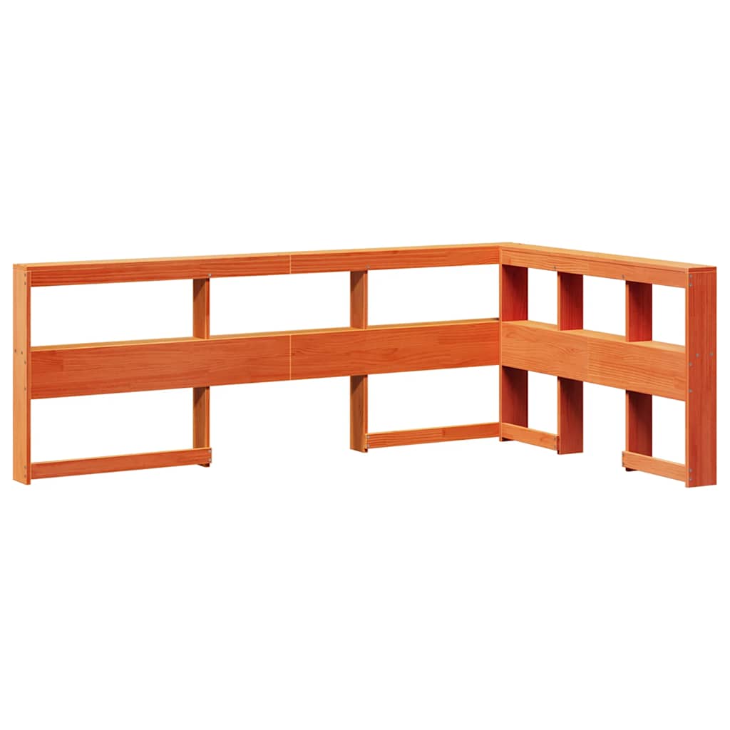Bookcase Bed Without Mattress Wax Brown 160X200 Cm Solid Wood Pine