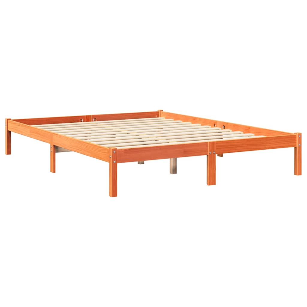 Bookcase Bed Without Mattress Wax Brown 160X200 Cm Solid Wood Pine