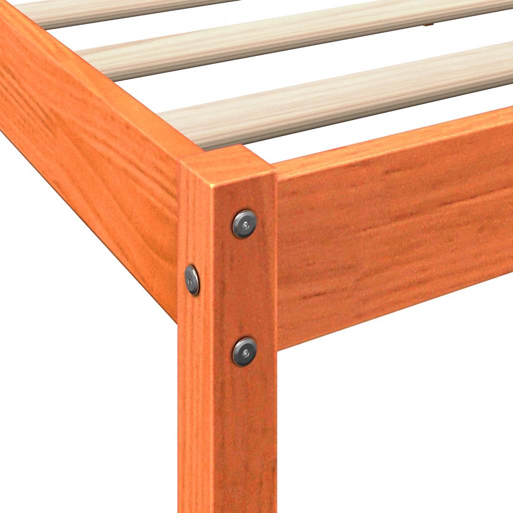 Bookcase Bed Without Mattress Wax Brown 160X200 Cm Solid Wood Pine