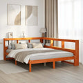 Bookcase Bed Without Mattress Wax Brown 160X200 Cm Solid Wood Pine