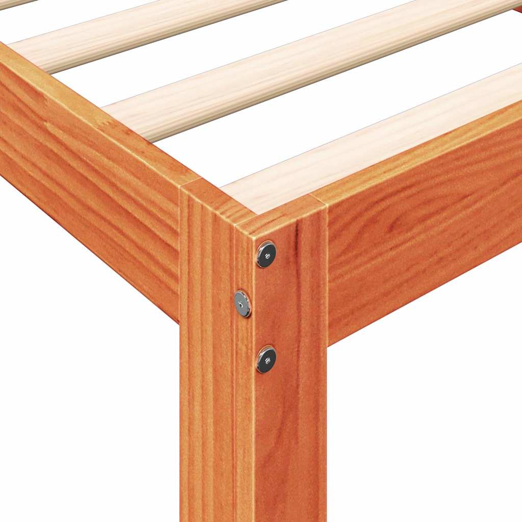 Bookcase Bed Without Mattress Wax Brown 90X190 Cm Solid Wood Pine