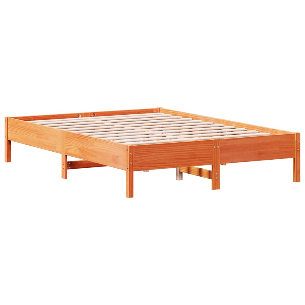 Bookcase Bed Without Mattress Wax Brown 160X200 Cm Solid Wood Pine