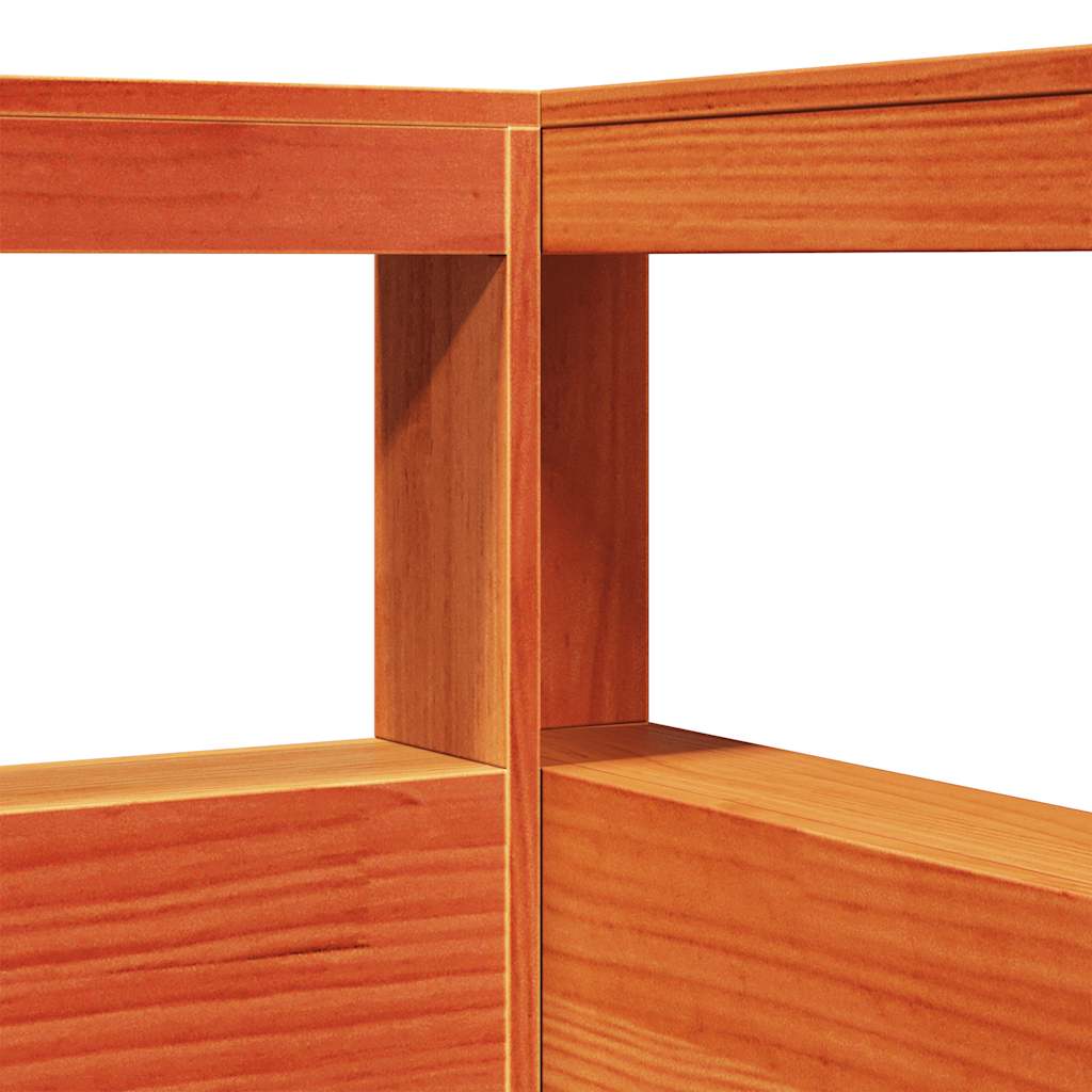 Bookcase Bed Without Mattress Wax Brown 160X200Cm Solid Wood Pine