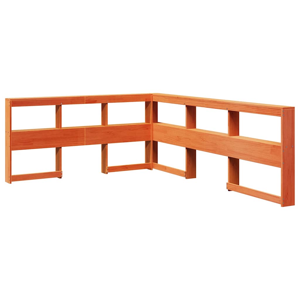 Bookcase Bed Without Mattress Wax Brown 160X200Cm Solid Wood Pine