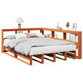 Bookcase Bed Without Mattress Wax Brown 160X200Cm Solid Wood Pine