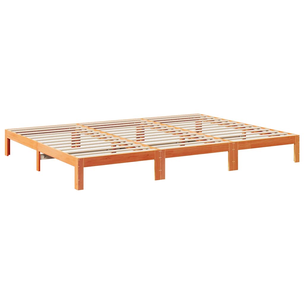 Bed Frame Without Mattress Solid Wood Pine Wax Brown White Natural 90 X 200 Cm 2