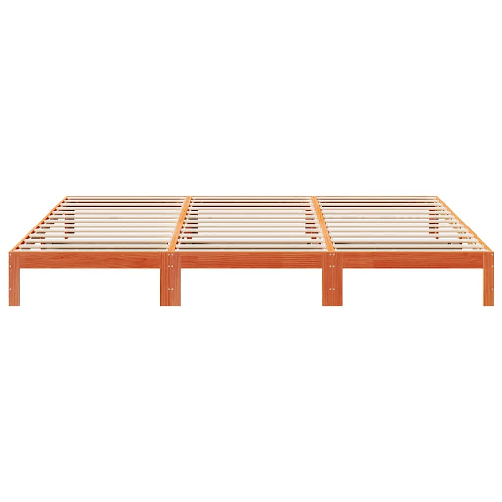 Bed Frame Without Mattress Solid Wood Pine Wax Brown White Natural 90 X 200 Cm 2