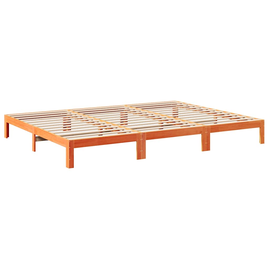 Bed Frame Without Mattress Solid Wood Pine Wax Brown White Natural 90 X 200 Cm 2